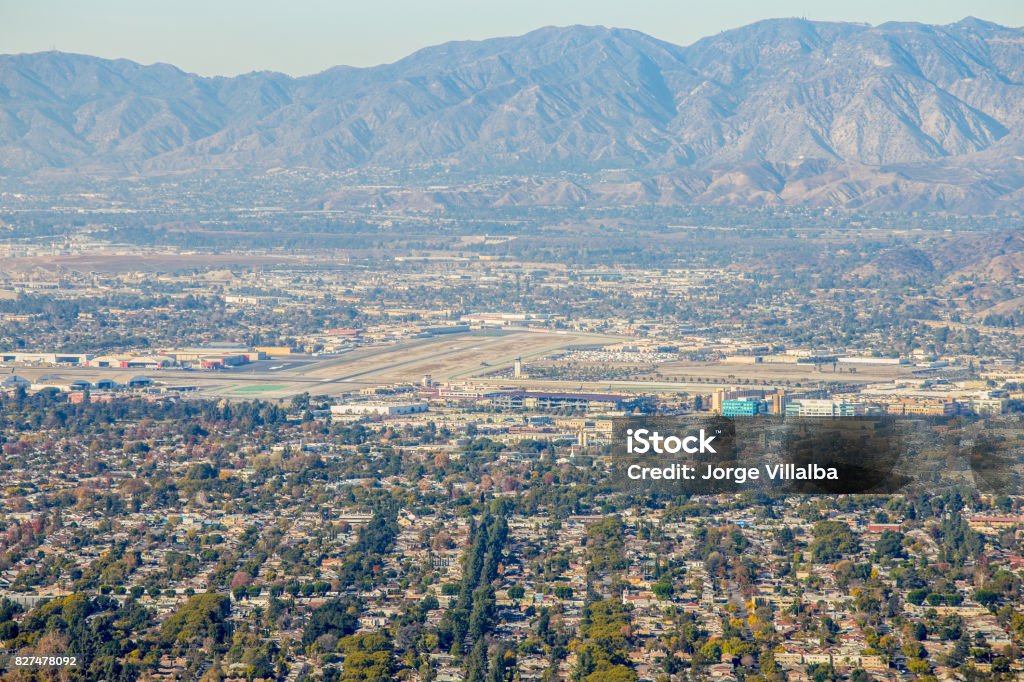 Burbank airport from mountain Airport Stock Photo