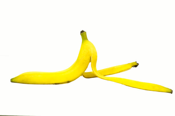 banana peel isolated on white background.