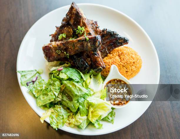 Short Rib And Spare Ribs And Chicken In Guam Stock Photo - Download Image Now - Chicken Meat, Cooked, Cooking