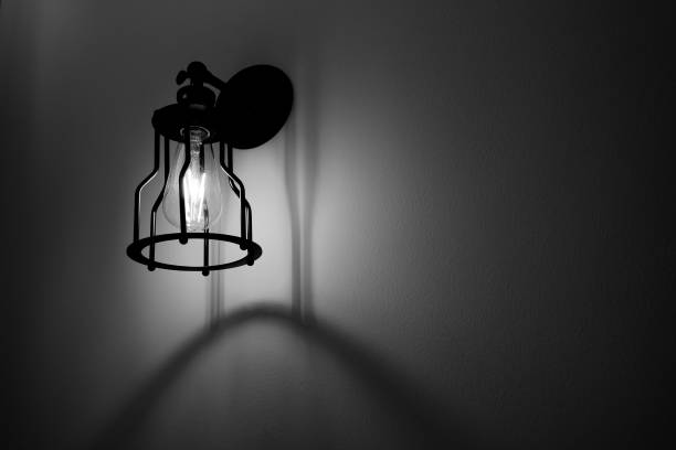 istock Wall lamp with black and white shade 827482774