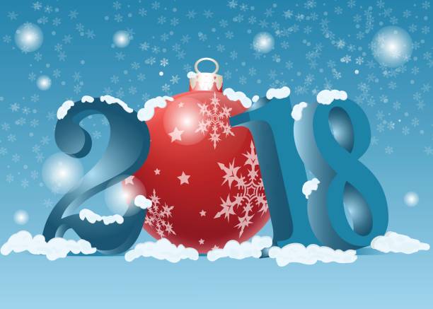 New Year 2018 Vector Illustration of the New Year 2018 рождество stock illustrations