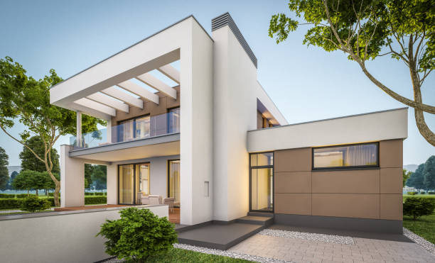 istock 3d rendering of modern cozy house 827499828