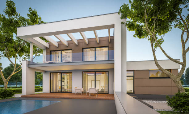 istock 3d rendering of modern cozy house 827499858