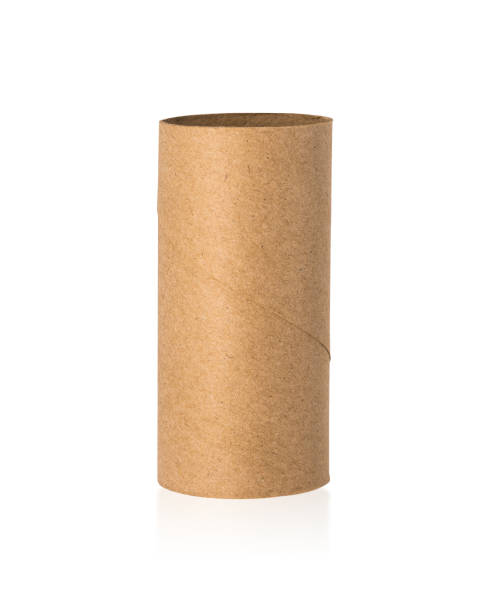 istock Brown tissues core isolated on white background. Empty paper roll or recycle cardboard. ( Clipping paths or cut out object for montage ) 827506716