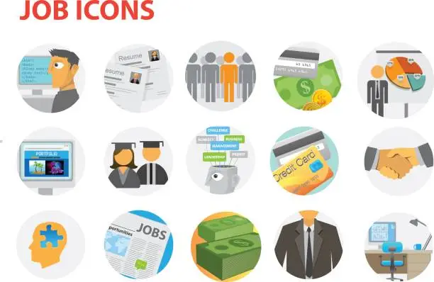 Vector illustration of Corporate detail icons