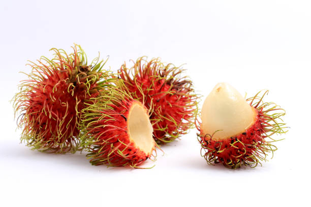 fresh rambutan isolated on white background.