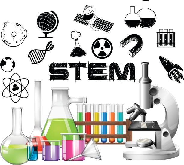 Poster design for STEM education Poster design for STEM education illustration laboratory clipart stock illustrations