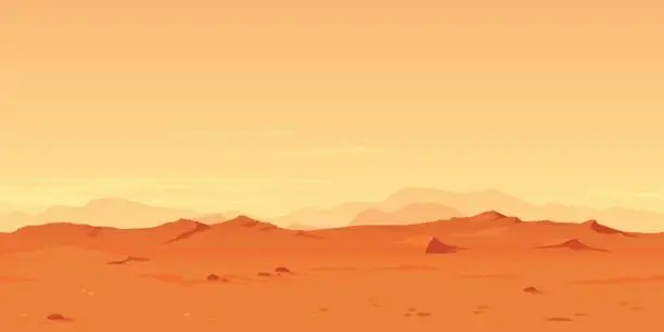 Vector illustration of Martian Landscape Background