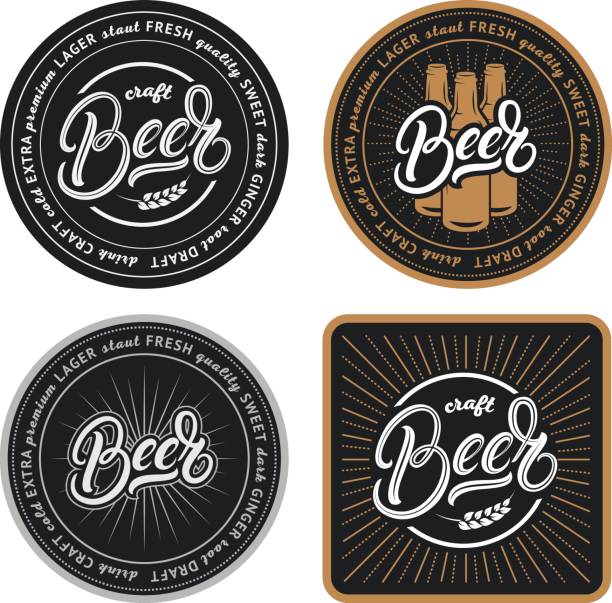 ilustraciones, imágenes clip art, dibujos animados e iconos de stock de juego de posavasos de cerveza, bierdeckel, posavasos para bar, pub, beerhouse. - coaster