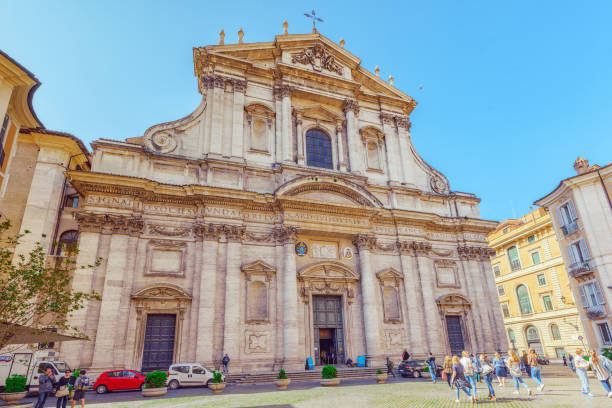 Rome, Italy Rome, Italy- May 09, 2017 : Church of St. Ignatius of Loyola at Campus Martius (Italian: Chiesa di Sant'Ignazio di Loyola in Campo Marzio. Italy. ncaa college conference team stock pictures, royalty-free photos & images