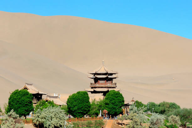 istock Temple in Gobi desert in Dunhang China 827527820