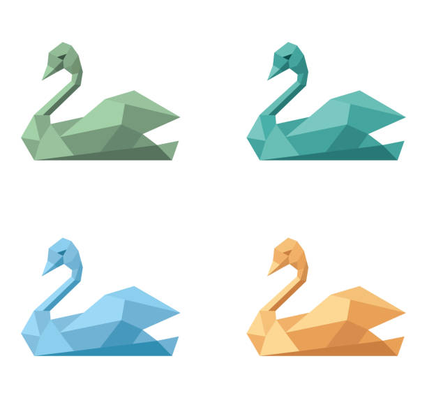 istock Icon symbol polygonal emblem swan 827531882