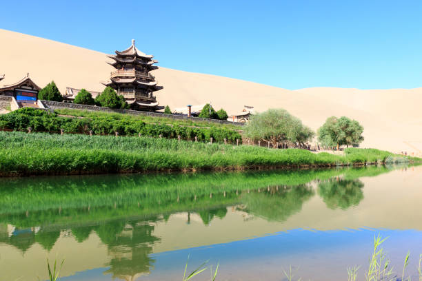 istock Temple in Gobi desert in Dunhang China 827532032