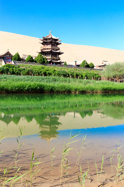 istock Temple in Gobi desert in Dunhang China 827532636