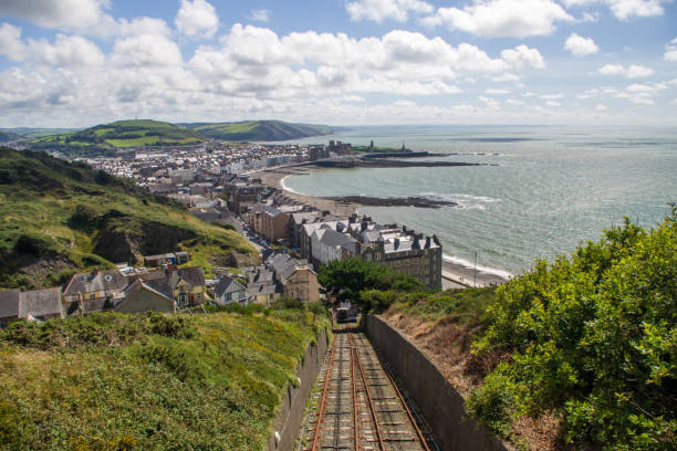 Aberystwyth View of the town from Constitution hill cardigan wales stock pictures, royalty-free photos & images