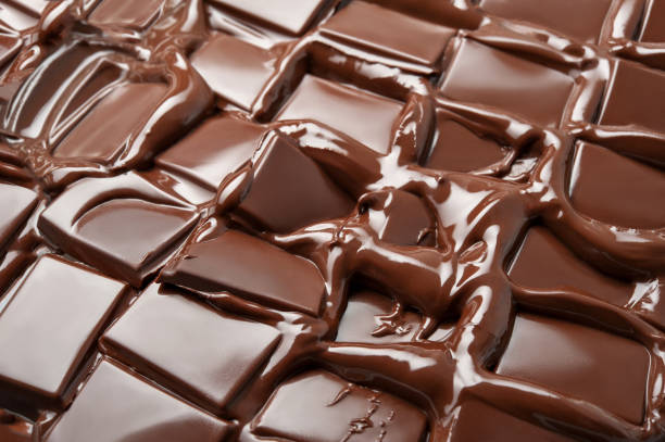 istock Melted pieces of chocolate bar 827536606