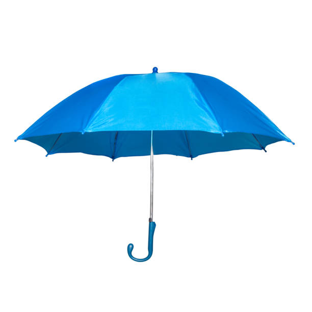 istock Blue umbrella isolated on white background 827540786