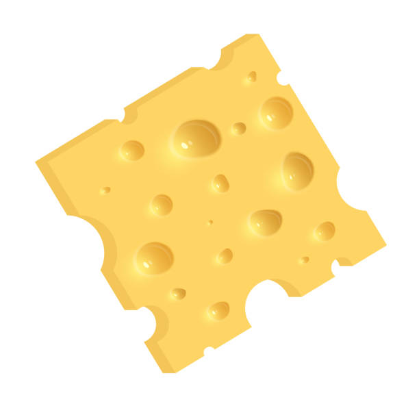 치즈입니다. 그림을 흰색 배경에 고립 - cheese swiss cheese portion vector stock illustrations