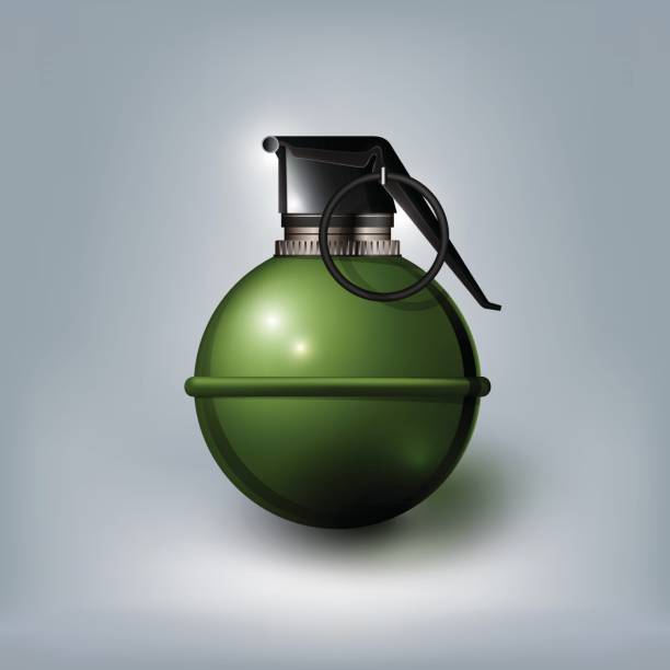 illustrations, cliparts, dessins animés et icônes de grenade à main sur fond blanc, isolé, illustration vectorielle - hand grenade explosive bomb war