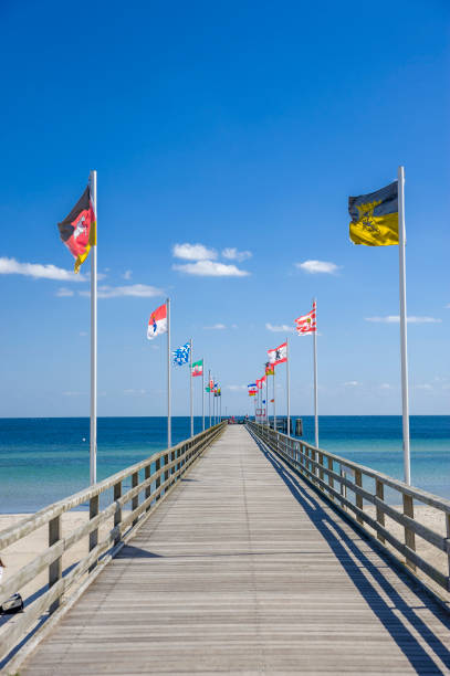 The pier on the south beach in Grossenbrode at the Baltic Sea