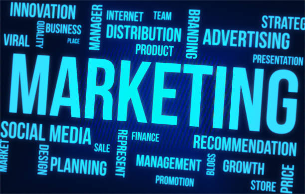 istock Marketing Word Cloud On Digital Screen 827554956