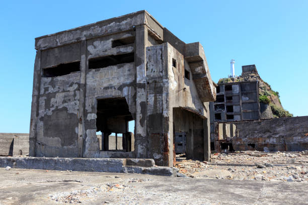 istock Ruins in Hashima Island, Japan 827568030