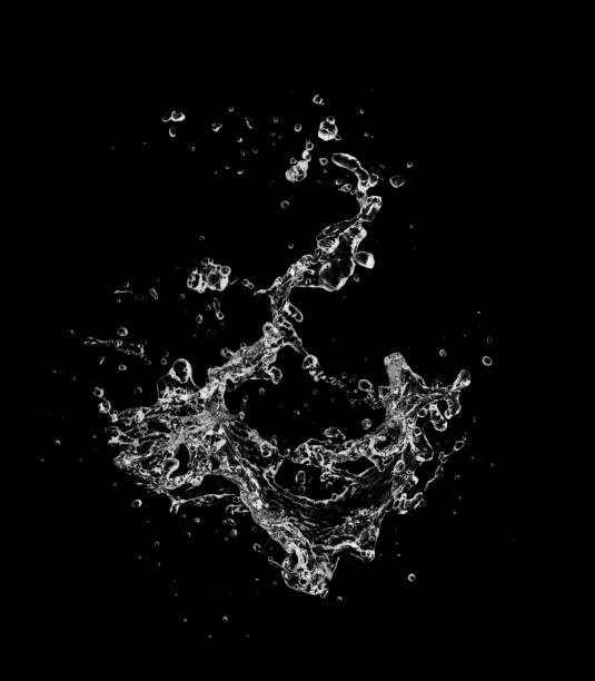 istock water splash isolated on black background 827570550