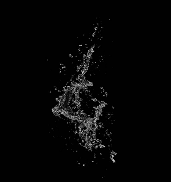 istock water splash isolated on black background 827570566