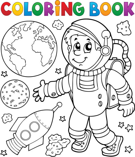 Ilustración de Tema De Astronauta De Libro Para Colorear 1 y más Vectores  Libres de Derechos de Colorear - Colorear, Cohete espacial, Planeta Tierra  - iStock