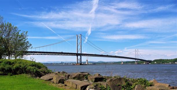 Original Forth Road & Rail Bridges from South Queensferry, Scotland