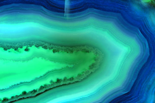 Abstract background, blue and green agate slice mineral