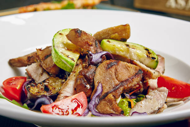 istock Grill Meat and Grill Vegetable Salad 827584600