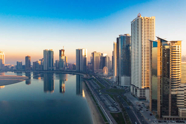 Sharjah, Al Khan Corniche Street stock photo