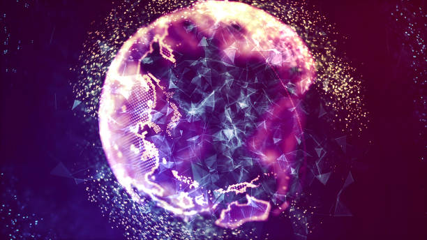 istock World With Particles Around. Digital World Connections. 827588896
