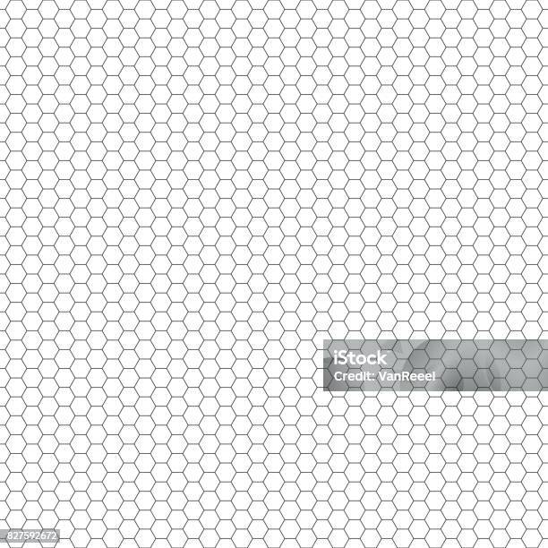 Ilustración de Patrón Transparente De Vector Textura De Rejilla Hexagonal Fondo En Blanco Y Negro Diseño De Panal Monocromo y más Vectores Libres de Derechos de Hexágono