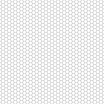 Vector seamless pattern. Hexagon grid texture. Black-and-white background. Monochrome honeycomb design. Vector EPS10