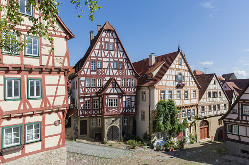 Old german medieval city of Bad Wimpfen in Wurttemberg ( Dominikanergasse )