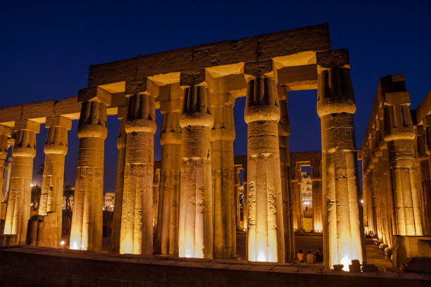 istock Illuminated Luxor temple at night. 827599394