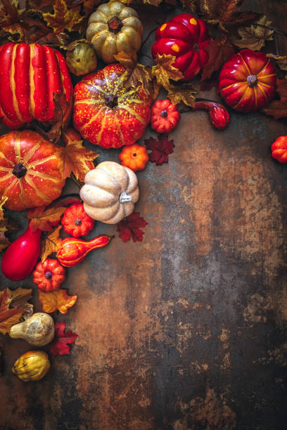 istock Autumn Decoration Background with Leafs and Nuts 827599502