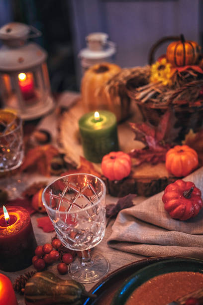 istock Autumn Decoration Background with Leafs and Nuts 827599516