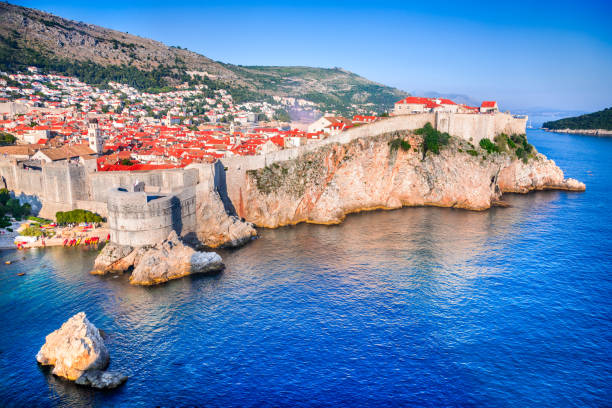 istock Dubrovnik, Croatia - Old walled city from Dalmatia 827603768