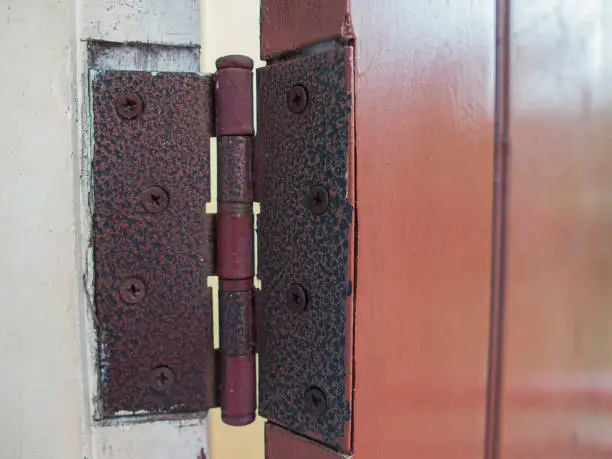 Photo of (Close up) Old door hinges.