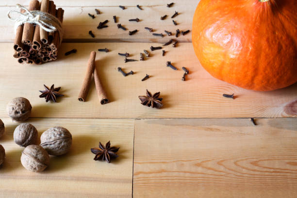 istock Organic Raw Pumpkin Spice with Cinnamon Allspice Nutmeg 827607806