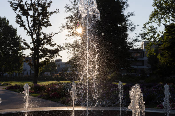 istock spring fountain at morning sunshine 827616702