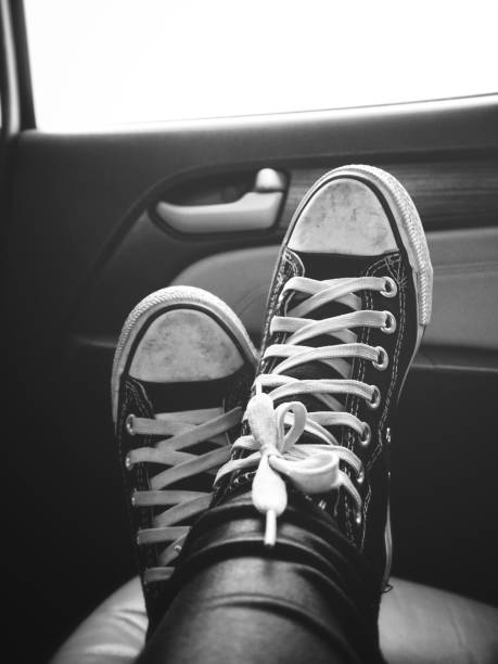 istock Selfie of sneakers on the car 827620172
