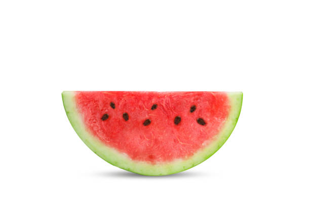 istock Slice of fresh watermelon isolated on white background 827624304