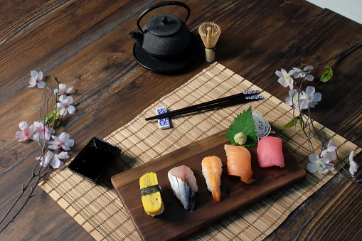 sushi japanese food background