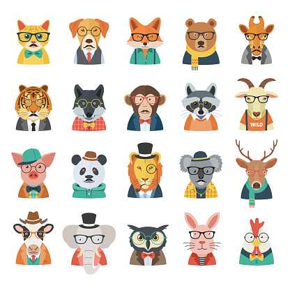 Hipster animal fashion styles