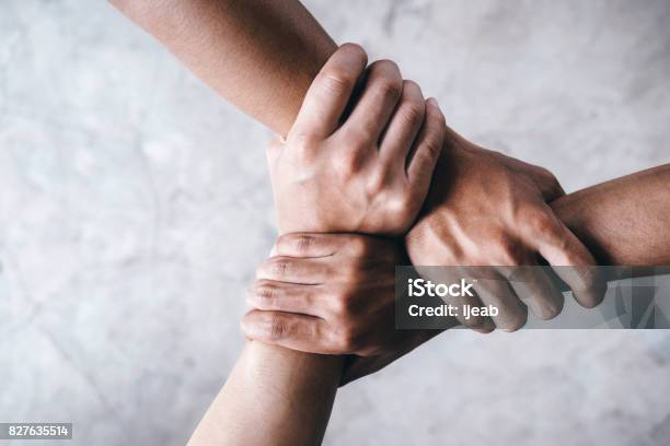 Hands Together Showing Teamwork Stock Photo - Download Image Now - Hand, Unity, Strength
