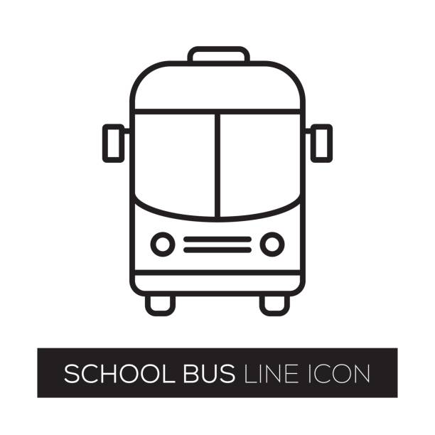 ilustrações de stock, clip art, desenhos animados e ícones de school bus line icon - university graduation car student